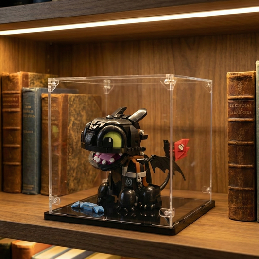 Acrylic display case with Lego® set How to Train Your Dragon: Toothless (10375)