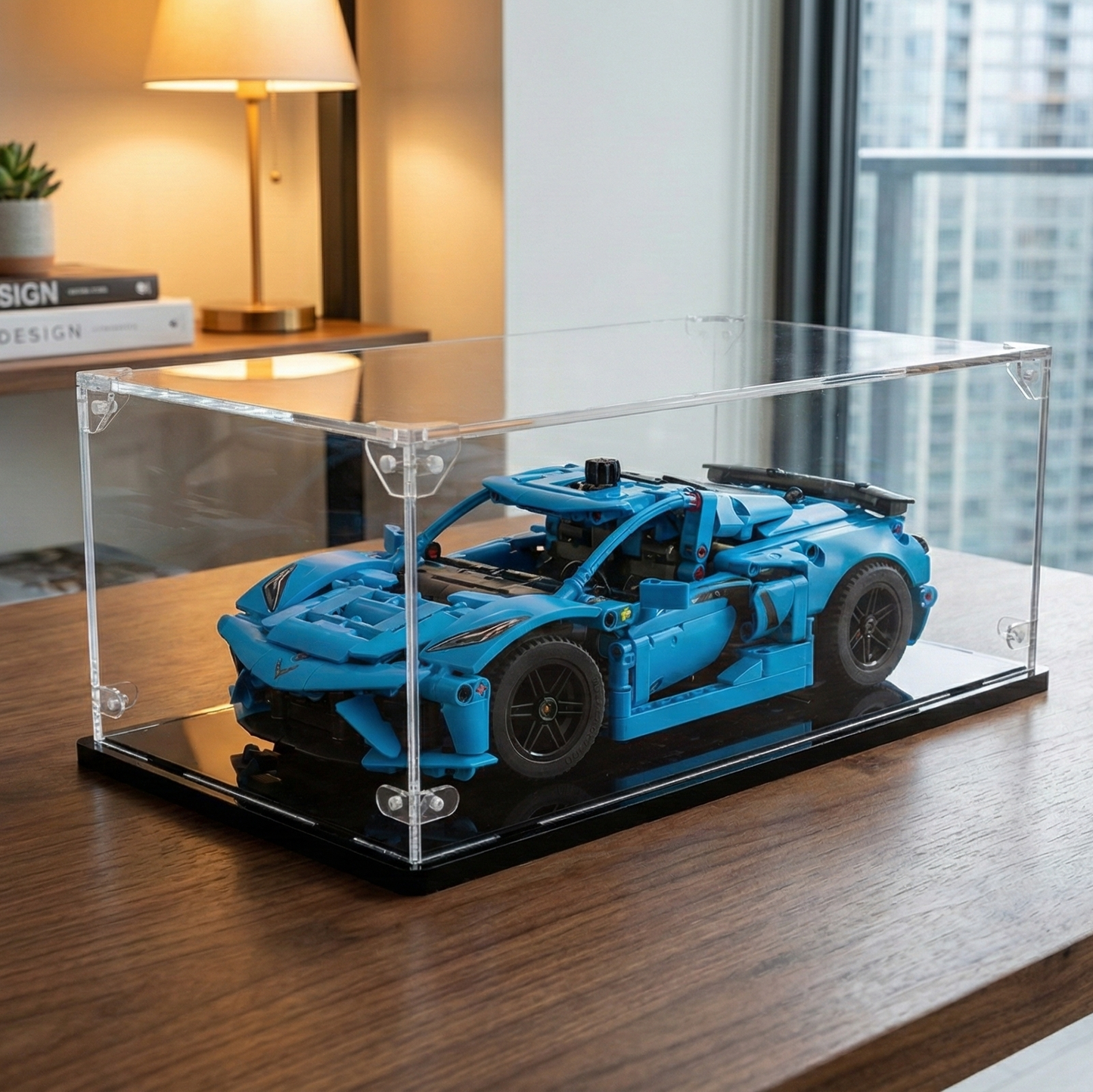 Acrylic display case for Lego® set Chevrolet Corvette Stingray Blue (42217)